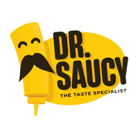 Dr. Saucy logo – AM Marketing client specializing in gourmet sauces and food branding in Pakistan and Qatar.